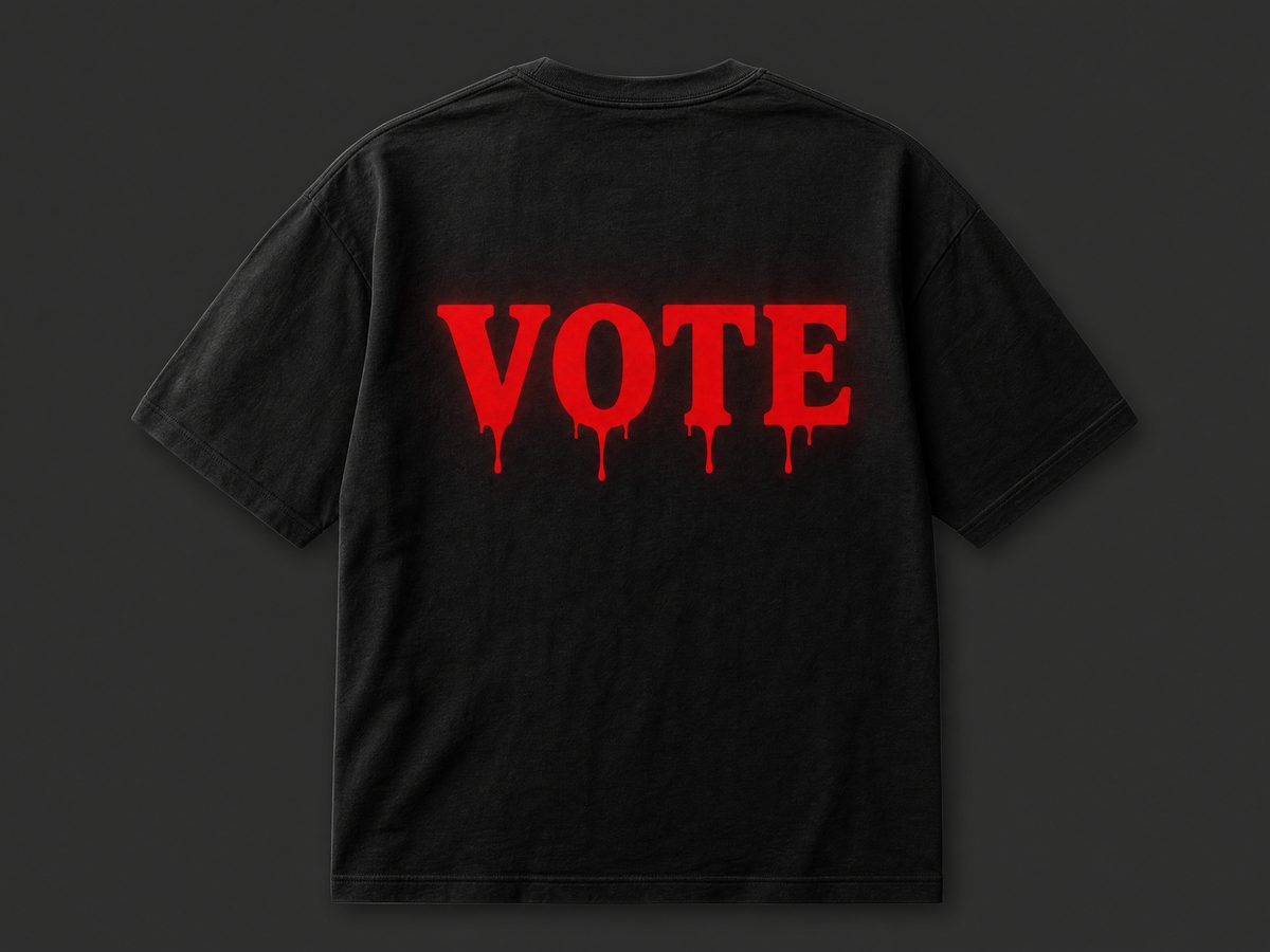 Back of the commemorative shirt: VOTE